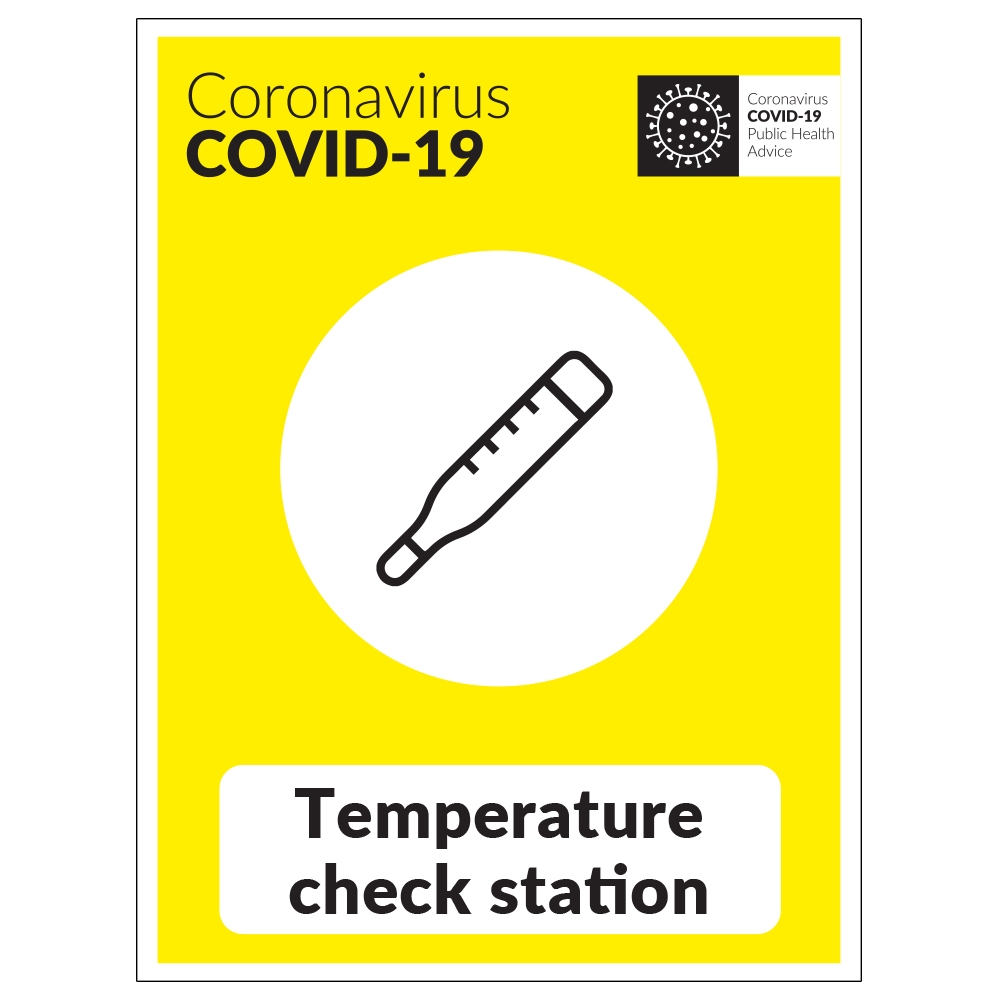 COVID19 Temperature Check Station Sign